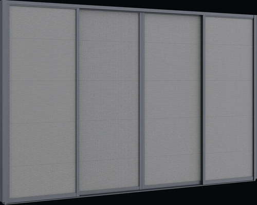 Skriňa s posuvnými dverami s vodorovne štruktúrovanými dverami