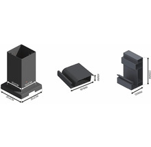 Obrázok produktu s rozmermi pre rôzne komponenty.