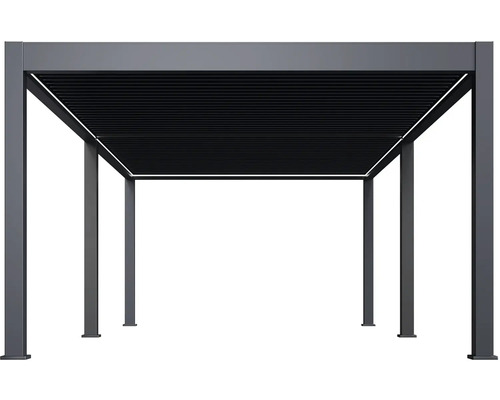 Samostatne stojace sivé terasové zastrešenie s lamelovou strechou