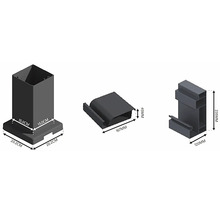 Obrázok rôznych komponentov s rozmermi