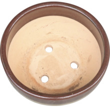 Okrúhla terakotová miska na rastliny s drenážnymi otvormi