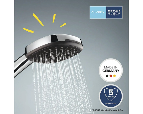 Ručná sprcha Grohe s vodným lúčom. QuickFix. Vyrobené v Nemecku. Päťročná záruka.