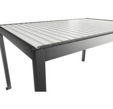 Oceľová pergola s lamelovou strechou