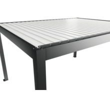 Detail terasového zastrešenia s lamelovou strechou