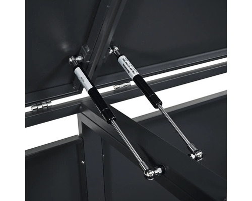 Detail plynových pružín na úložnom boxe