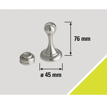 Kovový dverný doraz s rozmermi 76 mm výška a 45 mm priemer