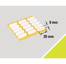Balenie klzákov na nábytok, samolepiace, 20 x 9 milimetrov