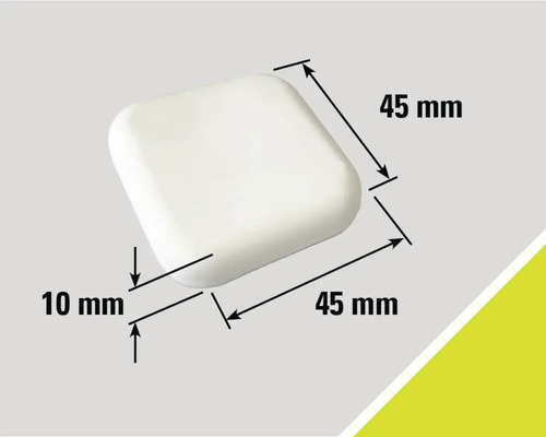 Štvorcový klzák na nábytok s rozmermi 45 x 45 x 10 mm