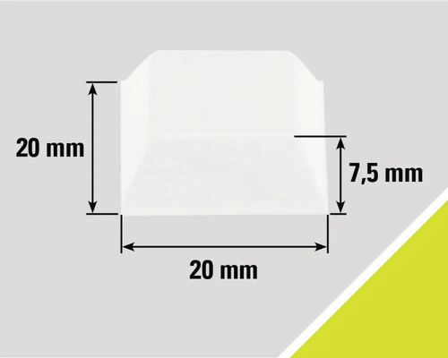 Obrázok s rozmermi: výška 20 mm, šírka 20 mm, hĺbka 7,5 mm