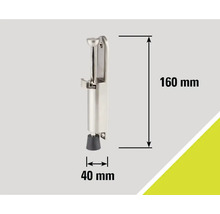 Kovový dverný doraz s rozmermi 160 mm na výšku a 40 mm na šírku