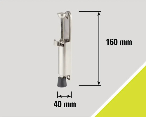Kovový dverný doraz s rozmermi 160 mm na výšku a 40 mm na šírku