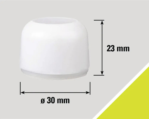 Plastový klzák na nábytok s rozmermi 30 mm v priemere a 23 mm na výšku