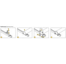 Návod na montáž rúrkového upevnenia v štyroch krokoch.