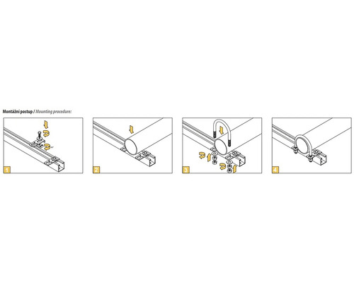 Montážny návod pre koľajnicový systém v štyroch krokoch