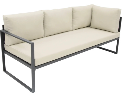 Lavička s kovovým rámom a čalúnením