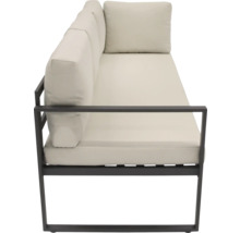 Záhradná pohovka s kovovým rámom a čalúnením