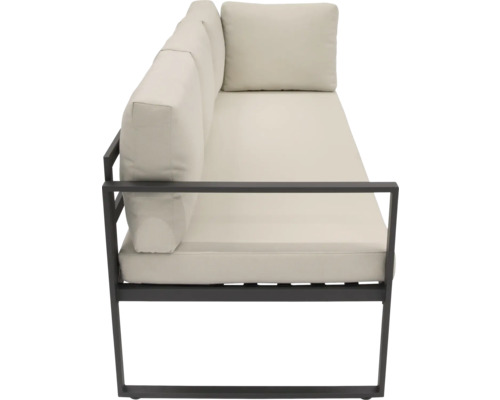 Záhradná pohovka s kovovým rámom a čalúnením