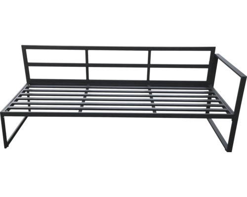 Kovová záhradná lavica s lamelovým roštom pre vonkajšie použitie