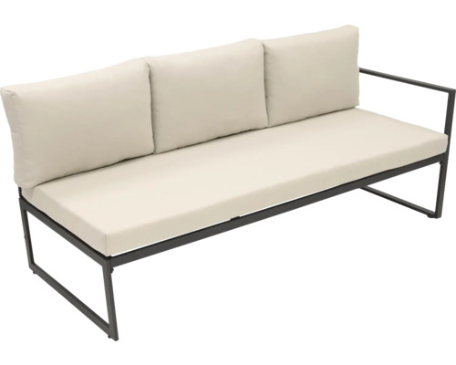 Záhradná lavica s čalúnenými podložkami a kovovým rámom