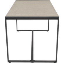 Obdĺžnikový záhradný stôl so stolovou doskou a kovovým rámom