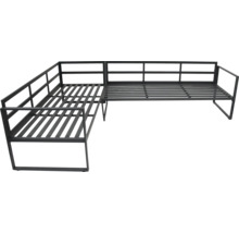 Rohový rám postele z kovu