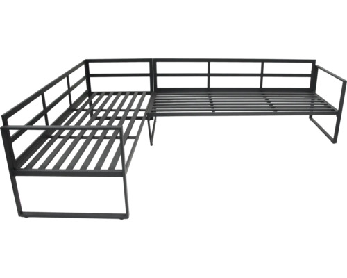 Rohový rám postele z kovu