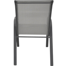 Záhradná stolička s textilným poťahom, pohľad zozadu