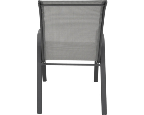 Záhradná stolička s textilným poťahom, pohľad zozadu