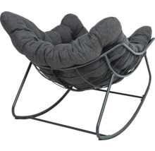 Hojdacie kreslo s kovovým rámom a čalúneným sedadlom