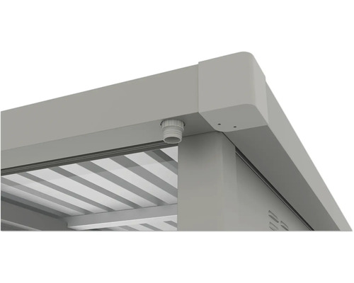 Detail terasového zastrešenia s odvodom vody