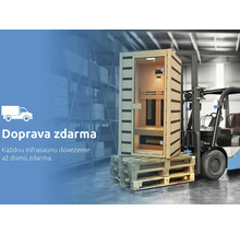Infračervená sauna na palete prepravovaná vysokozdvižným vozíkom