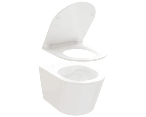 Závesné hlbokosplachovacie WC s otvoreným splachovacím kruhom a WC sedadlom