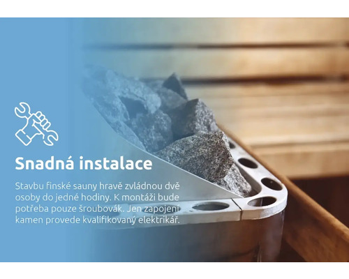 Saunové kachle s kameňmi pre jednoduchú inštaláciu