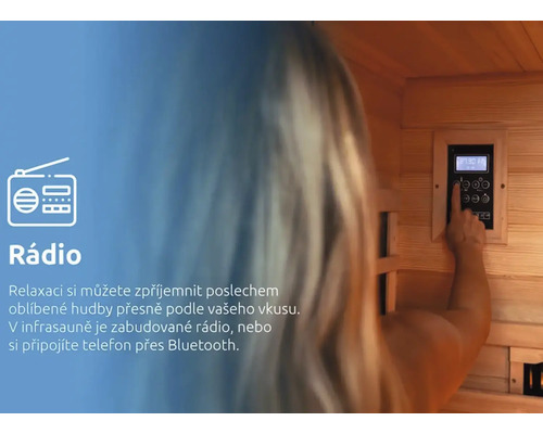 Ovládací panel pre infrasaunu s rádiom