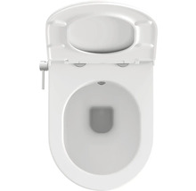 Rozrezaná toaleta s otvoreným záchodovým vekom