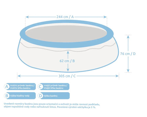 Obrázok bazéna s rozmermi