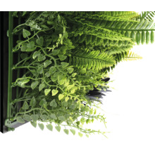 Stena z umelých rastlín s papradinami a malými lístkami