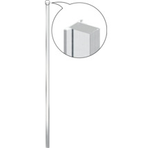 Sprchová tyč s obdĺžnikovým profilom a detailným pohľadom