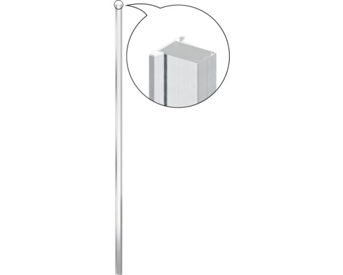 Nastavovací profil JB 210 cm, farba nerez Sprchová tyč s obdĺžnikovým profilom a detailným pohľadom