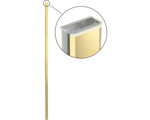 Profil na stenu JB TRIA 210 cm, farba zlatá Zlatá profilová lišta s priehľadným krytom