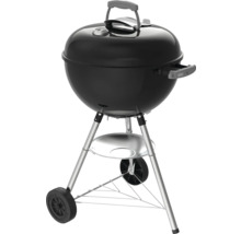 Guľatý gril s vekom, ukazovateľom teploty a podvozkom