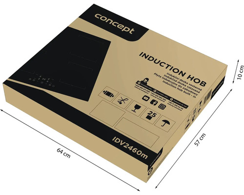 Balenie indukčnej varnej dosky Concept s rozmermi
