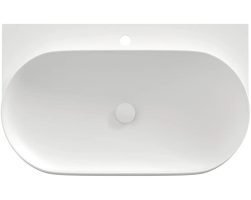 Pohľad zhora na oválne umývadlo