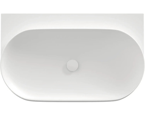 Pohľad zhora na oválne keramické umývadlo