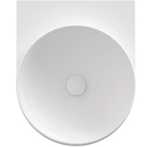 Pohľad zhora na keramické umývadlo na dosku