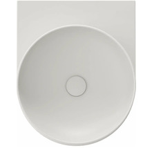 Pohľad zhora na okrúhle umývadlo na dosku