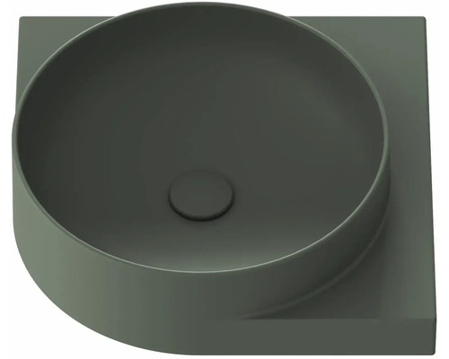 Umývadlo na dosku s okrúhlou misou na štvorcovej základni