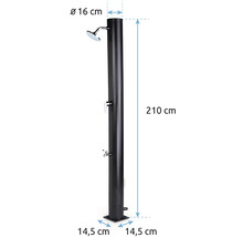 Obrázok záhradnej sprchy s rozmermi