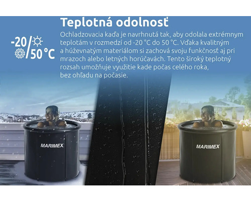 Ochladzovacia kaďa s teplotnou odolnosťou od mínus 20 stupňov do 50 stupňov