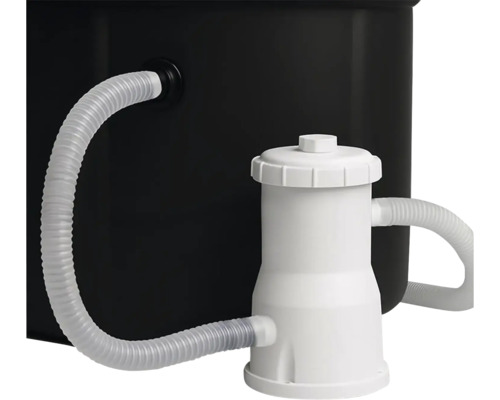 Bazénová filtrácia s hadicou a čiernou nádobou